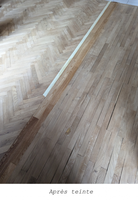 teinte parquet avant vitrification Rhône
