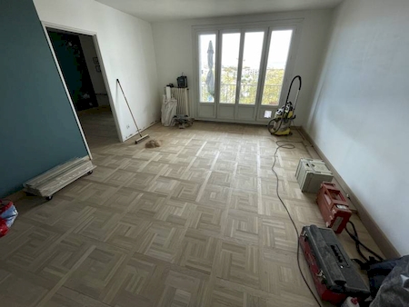 fin de la pose avant ponçage et vitrification