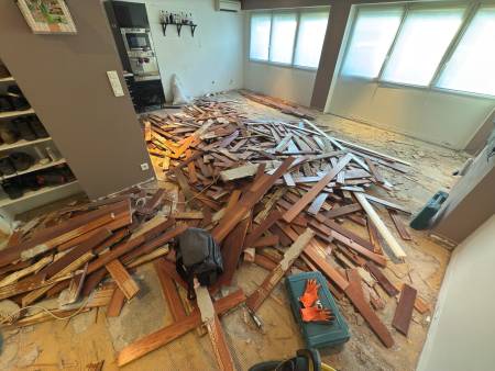 Dépose du parquet