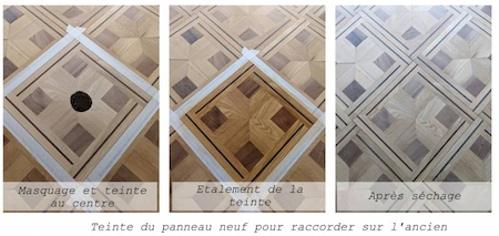 teinte d'un panneau parquet massif