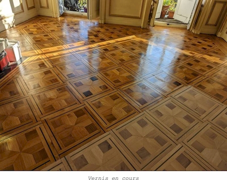 ponçage et vitrification parquet panneaux Rhône