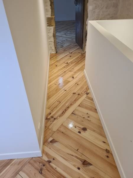 après vitrification du parquet pin, lyon